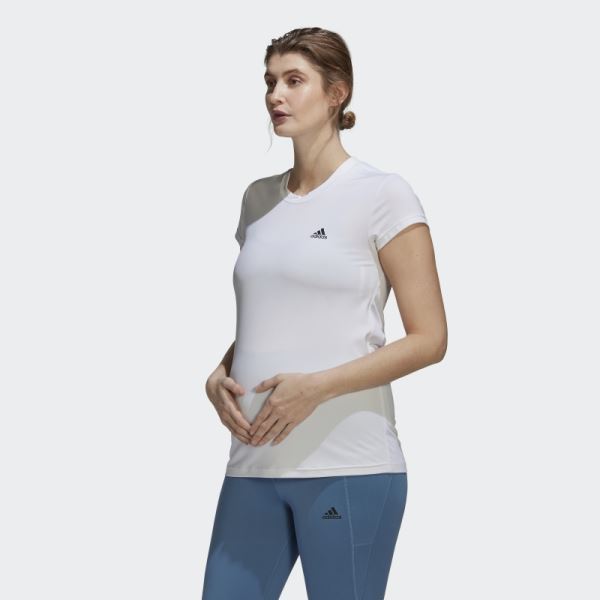 Designed to Move Colorblock Sport Tee (Maternity) White Adidas