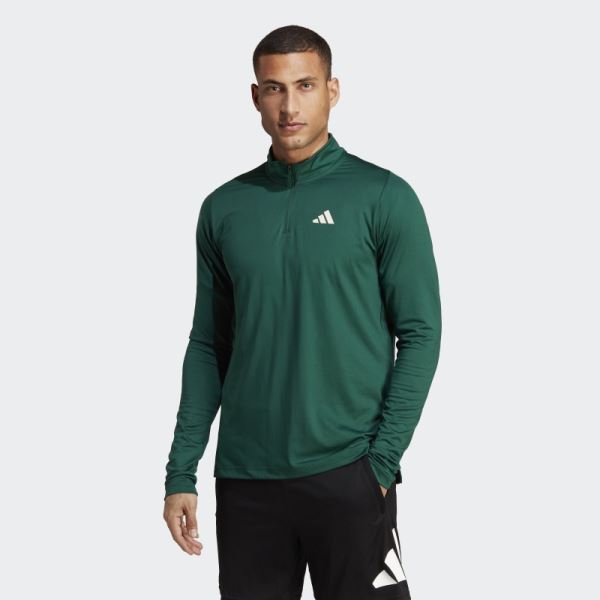 Green Sports Club 1/4-Zip Long Sleeve T-Shirt Adidas