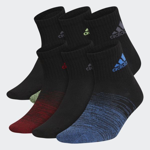 Black Adidas Superlite Badge of Sport Quarter Socks 6 Pairs