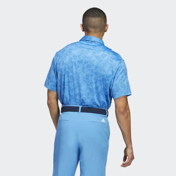 Adidas Blue Prisma-Print Polo Shirt