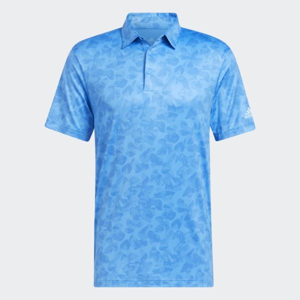 Adidas Blue Prisma-Print Polo Shirt