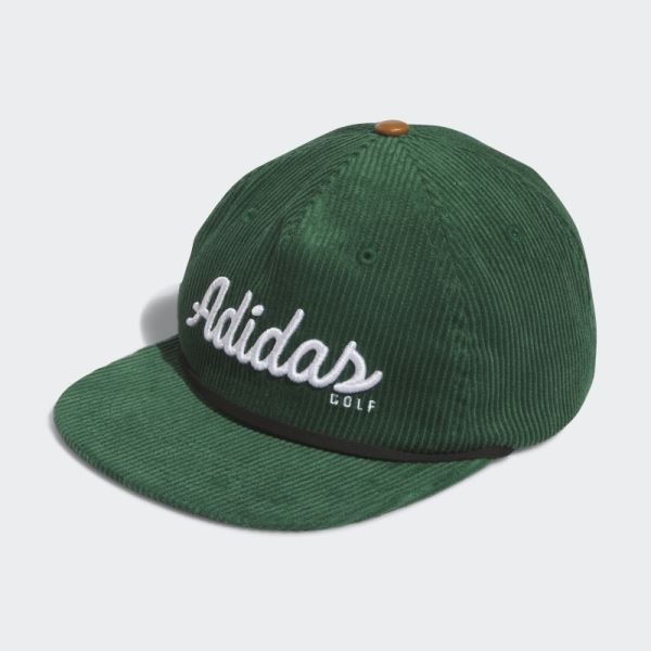 Corduroy Leather Five-Panel Rope Hat Dark Green Adidas