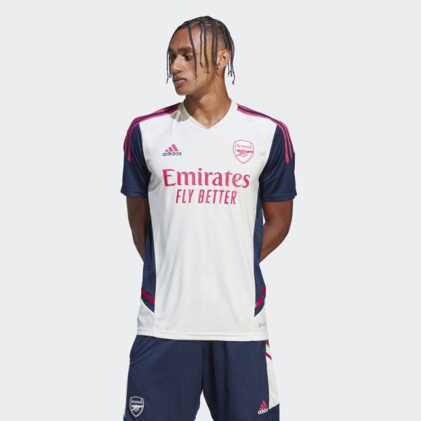 White Arsenal Condivo 22 Training Jersey Adidas