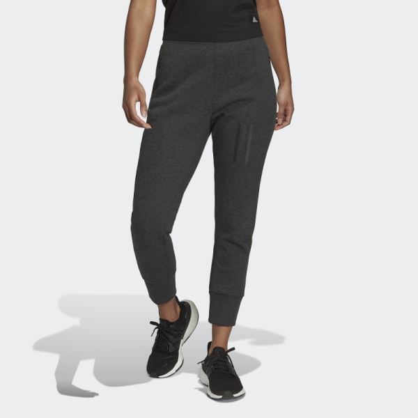 Mission Victory Slim-Fit High-Waist Pants Black Melange Adidas