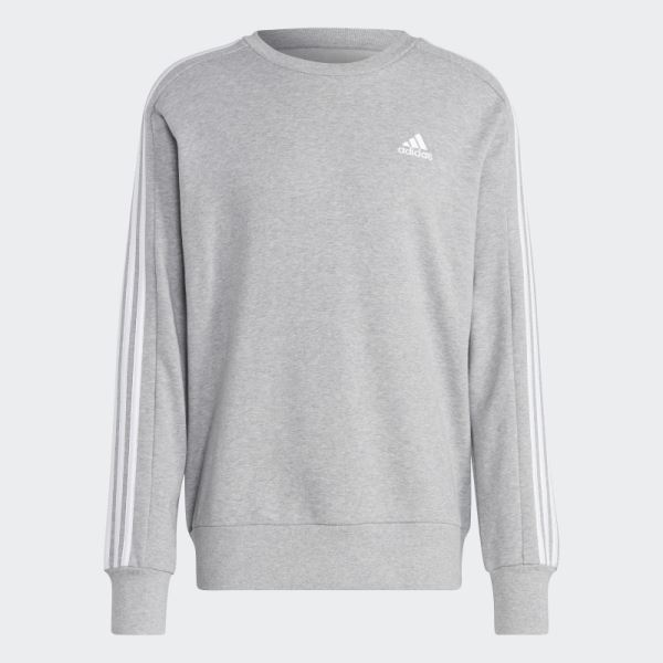 Essentials French Terry 3-Stripes Sweatshirt Medium Grey Adidas