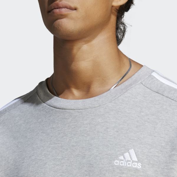 Essentials French Terry 3-Stripes Sweatshirt Medium Grey Adidas