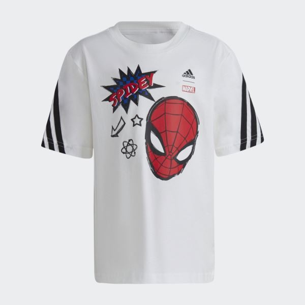 White Adidas x Marvel Spider-Man T-Shirt Fashion