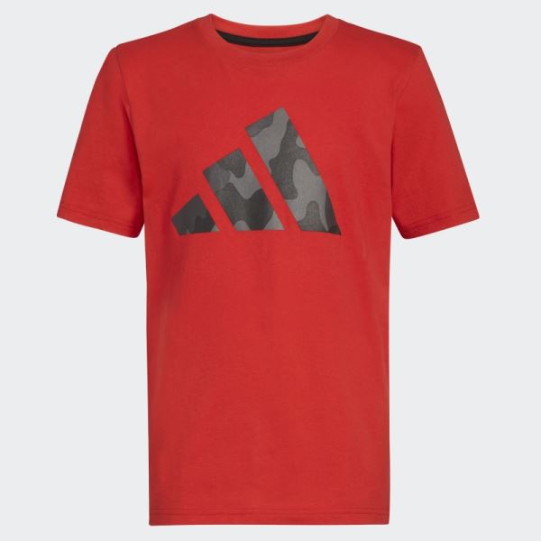 Scarlet Adidas SS CAMO LOGO TEE