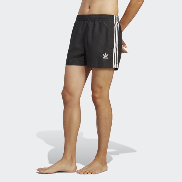 Adidas Originals Adicolor 3-Stripes Short Length Swim Shorts Black