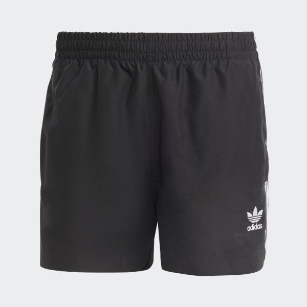 Adidas Originals Adicolor 3-Stripes Short Length Swim Shorts Black