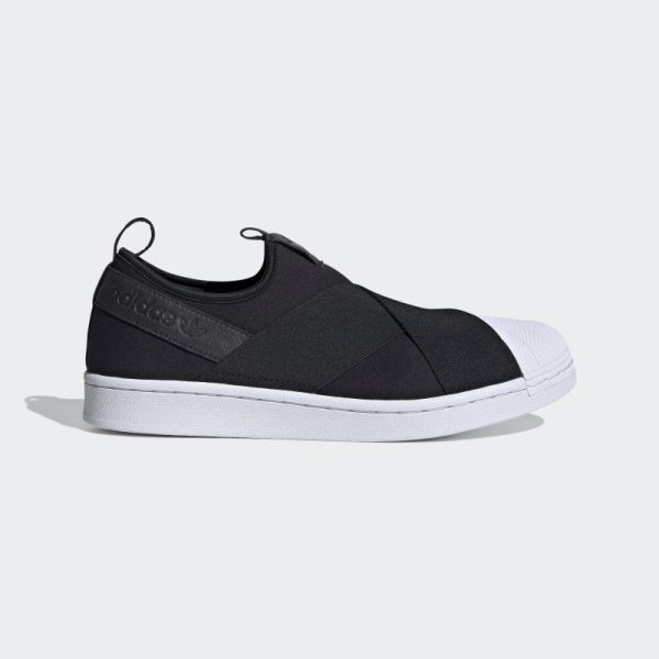 Adidas Black Superstar Slip-On Shoes