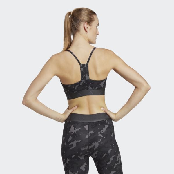 Grey Aeroreact Training Light-Support Techfit Bra Adidas