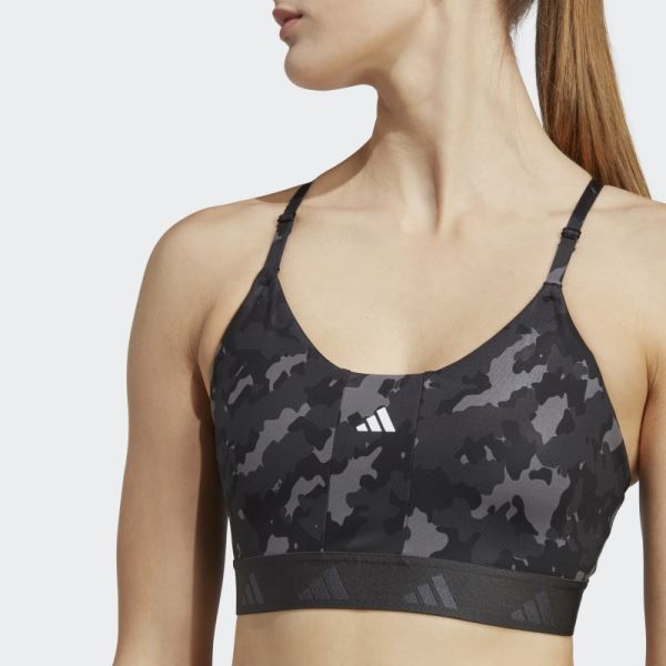 Grey Aeroreact Training Light-Support Techfit Bra Adidas