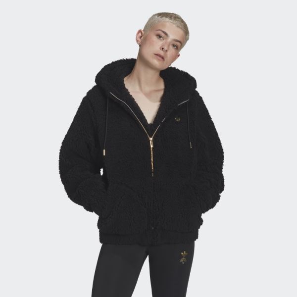 Black Adidas Sherpa Jacket