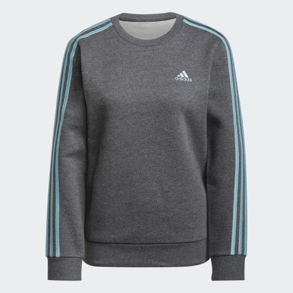 Essentials 3-Stripes Fleece Sweatshirt Adidas Dark Grey Heather