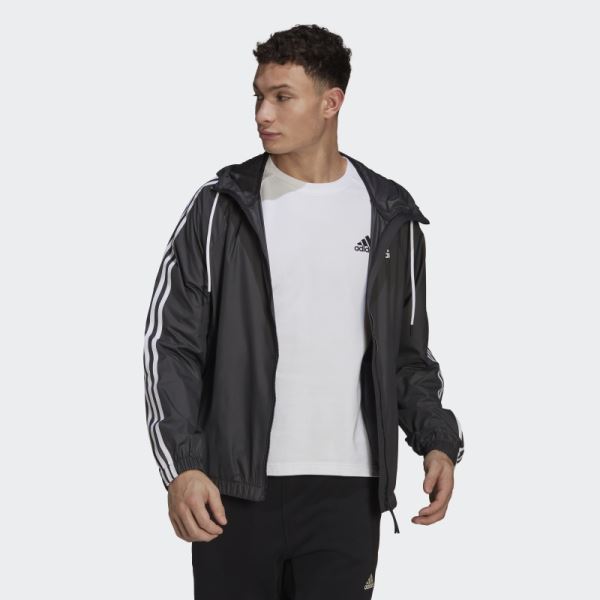 Adidas Black BSC 3-Stripes Wind Jacket