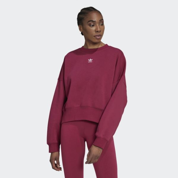 Burgundy Adicolor Essentials Fleece Sweatshirt Adidas