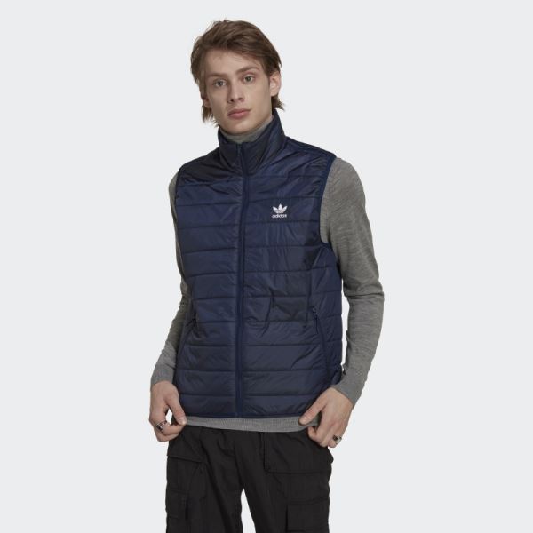 Night Indigo Adidas Padded Stand Collar Puffer Vest