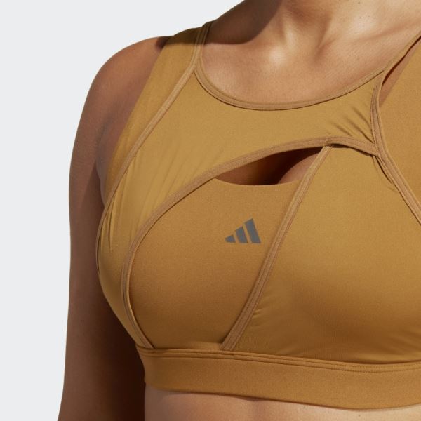 Adidas Powerimpact Luxe Medium-Support Bra Blue Met Fashion