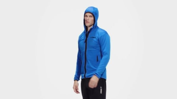 Terrex Tech Flooce Light Hooded Hiking Jacket Shock Blue Adidas