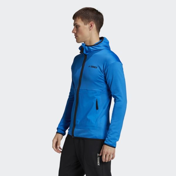 Terrex Tech Flooce Light Hooded Hiking Jacket Shock Blue Adidas