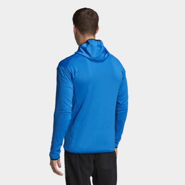 Terrex Tech Flooce Light Hooded Hiking Jacket Shock Blue Adidas