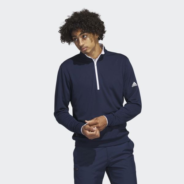 Quarter-Zip Pullover Navy Adidas