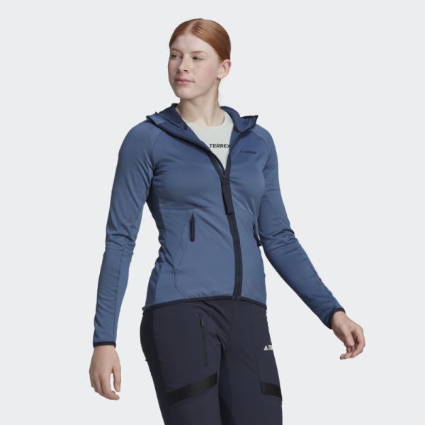 TERREX Tech Fleece Light Hooded Hiking Jacket Steel Adidas