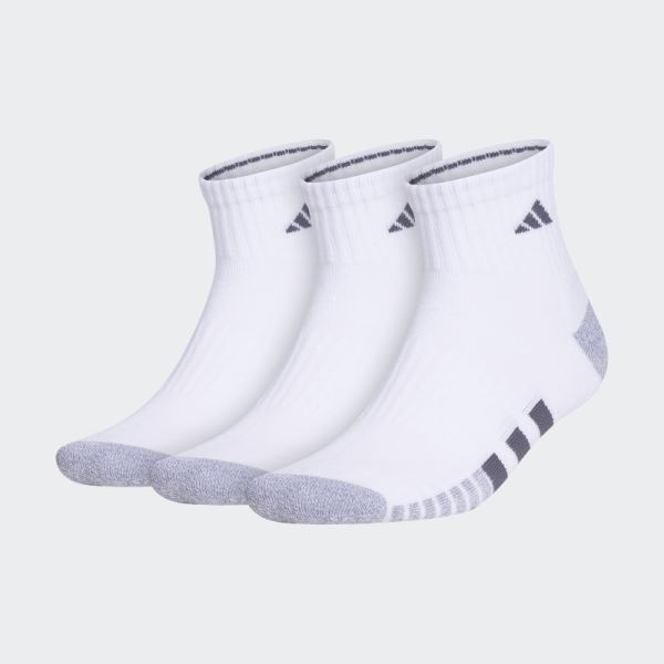 Adidas White Cushioned Quarter Socks 3 Pairs