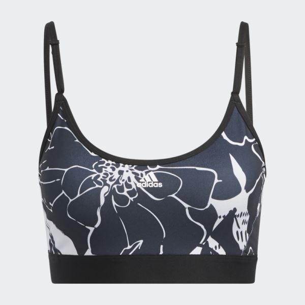 Adidas Dash Grey Light-Support Flower Print Bra