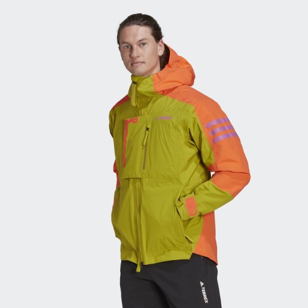 Olive Adidas TERREX XPLORIC RAIN.RDY HIKING JACKET