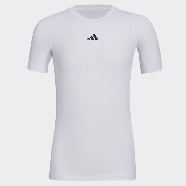 Short Sleeve Techfit Top White Adidas