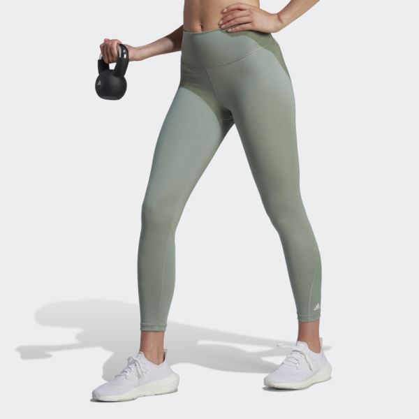 Optime Training 7/8 Leggings Silver Green Adidas