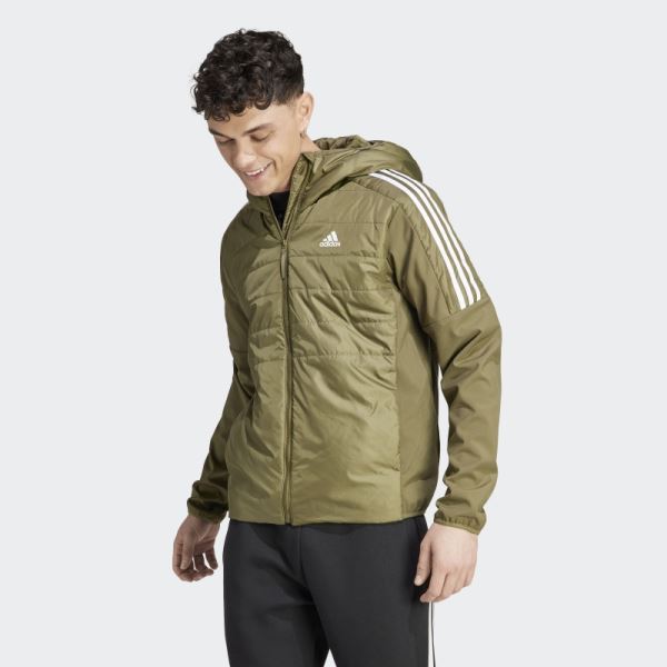 Olive Adidas Essentials Insulated Hooded Hybrid Jacket