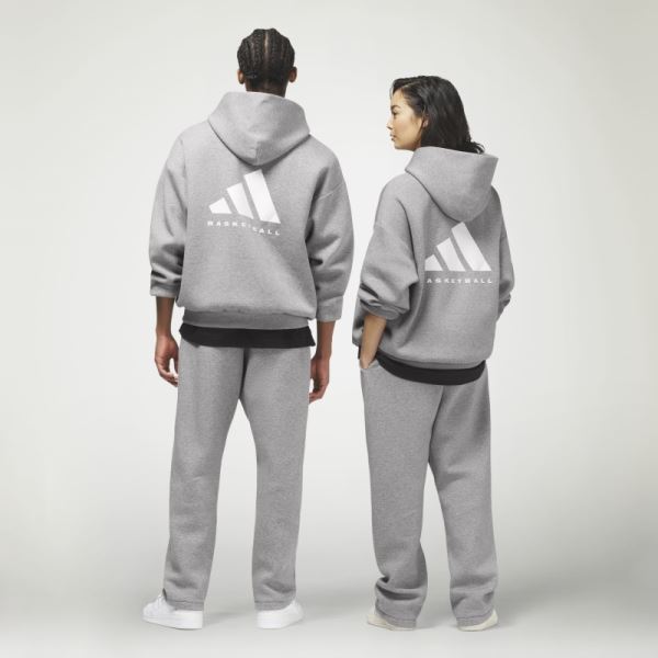 Adidas Basketball Heathered Hoodie Fashion Dark Oatmeal