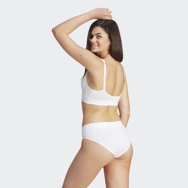 Modern Flex Cotton Scoop Low Back Bralette Adidas White