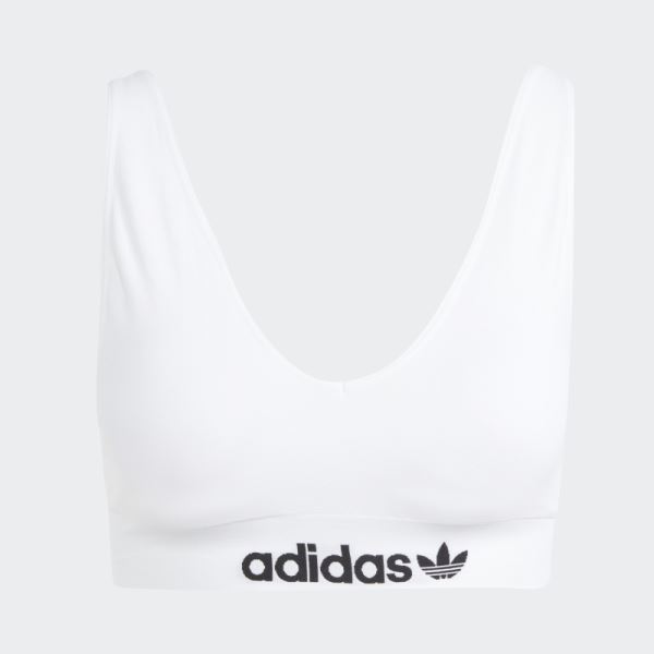 Modern Flex Cotton Scoop Low Back Bralette Adidas White