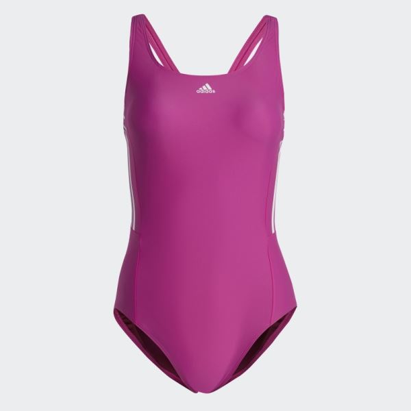 Mid 3-Stripes Swimsuit Adidas Fuchsia