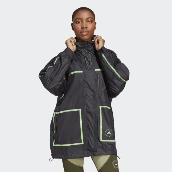 Black Hot Adidas by Stella McCartney TrueNature Packable Jacket (Gender Neutral)