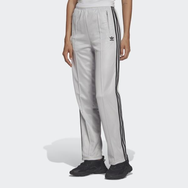 Adidas Silver Adicolor Classics High-Shine Straight-Leg Track Pants