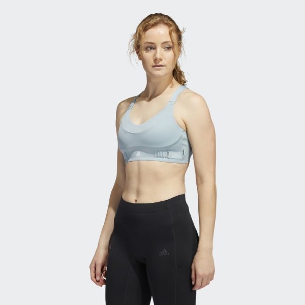 Grey Adidas FastImpact Luxe Run High-Support Bra