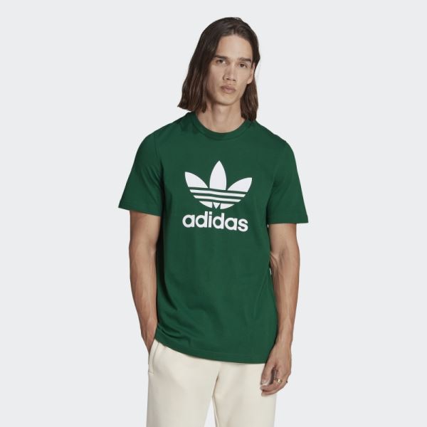 Adidas Dark Green Adicolor Classics Trefoil Tee