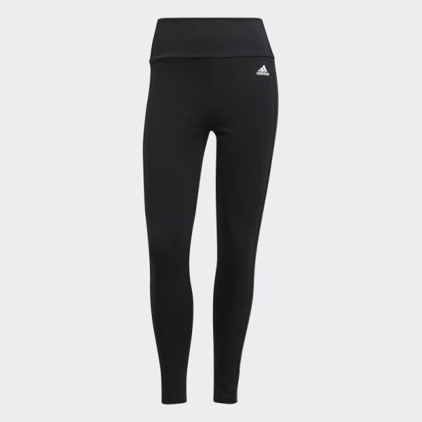 Adidas Designed to Move High-Rise 3-Stripes 7/8 Sport Leggings Black