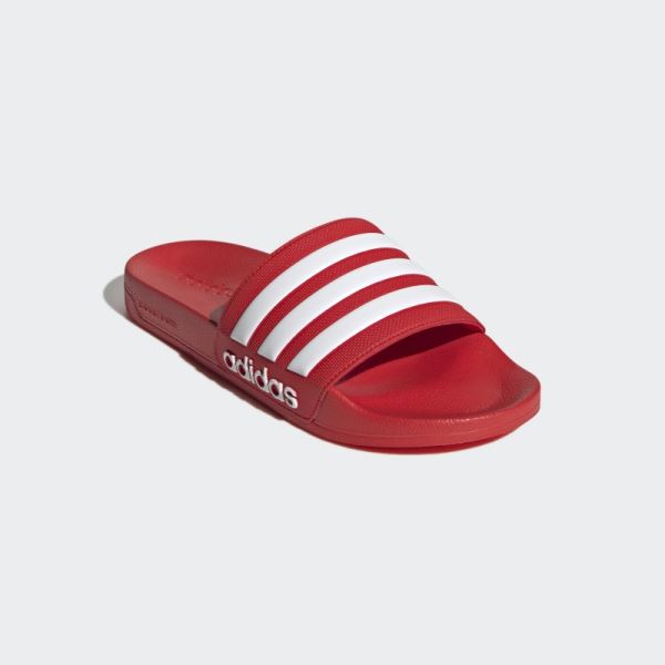 Red Adidas Adilette Shower Slides