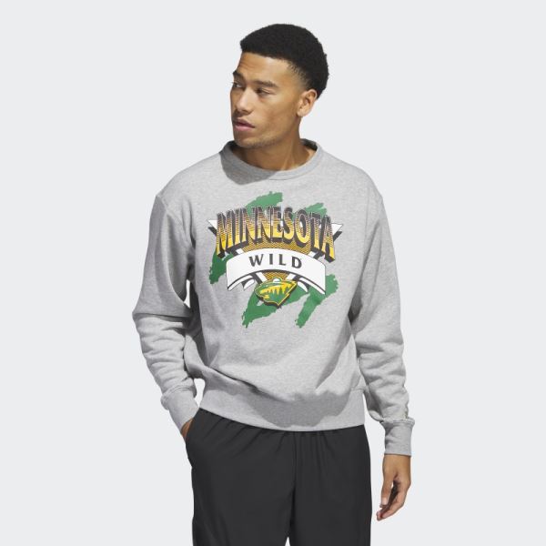 Medium Grey Wild Vintage Crew Sweatshirt Adidas