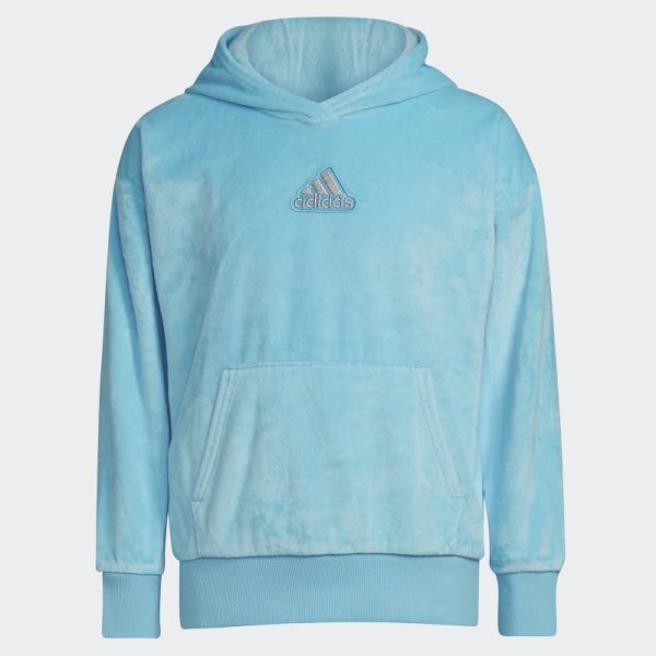 Blue Adidas Cozy Fleece Pullover Hoodie