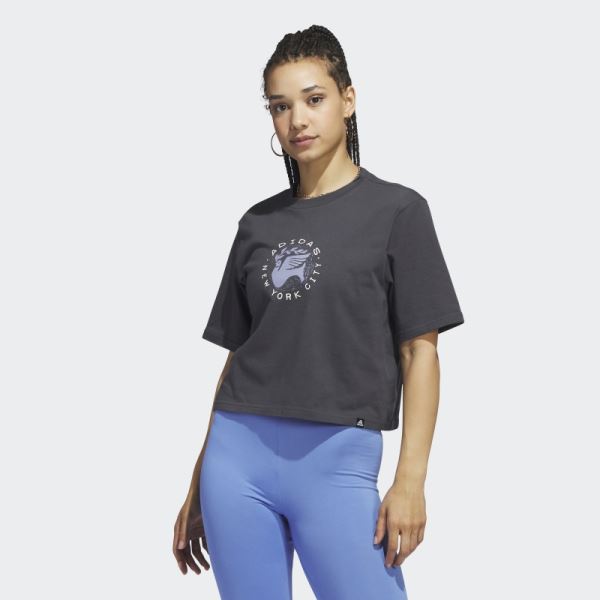 Carbon Hot Adidas New York Pigeon Crop Graphic Tee