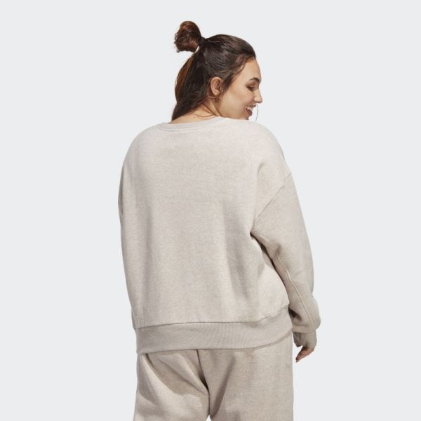 Adidas Taupe Mel ALL SZN Fleece Sweatshirt (Plus Size)