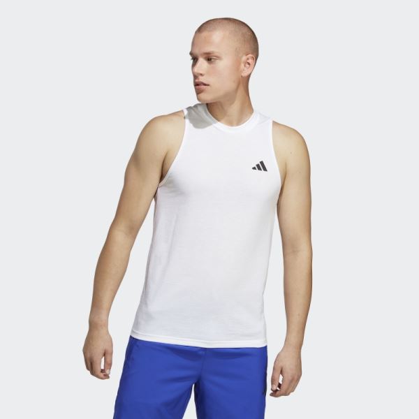 Adidas White Train Essentials Feelready Training Sleeveless Tee