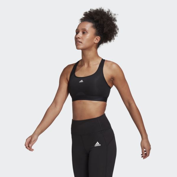 Stylish Adidas Black Powerreact Training Medium-Support Bra